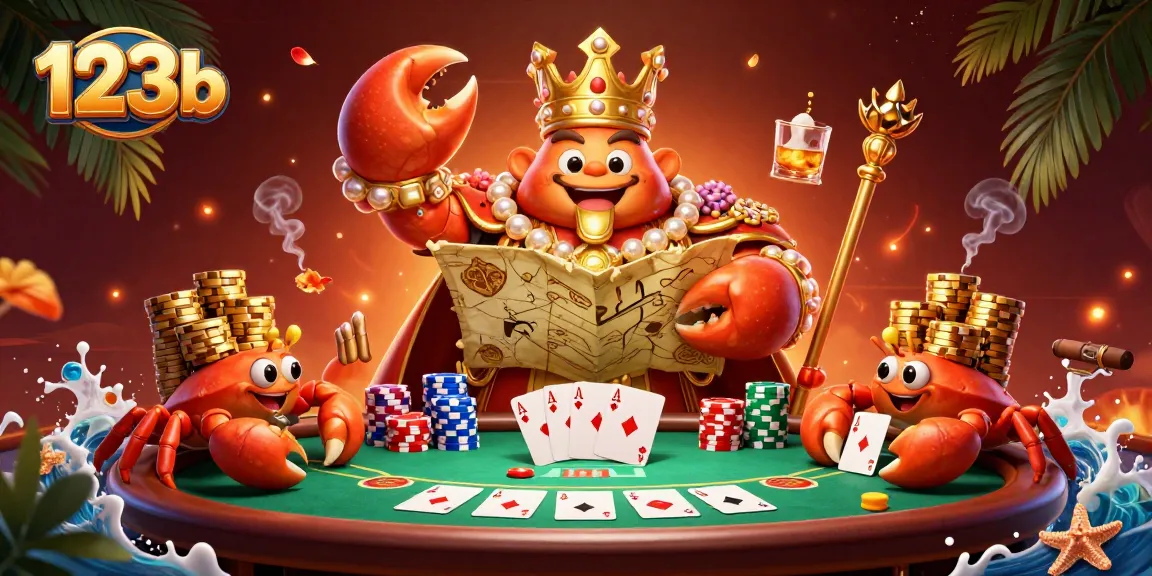 Experience thrilling gameplay at 123b with our golden crab emperor ruling the casino.
