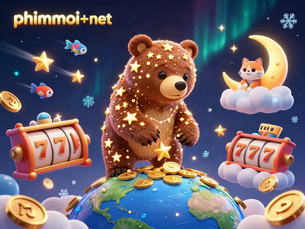 Experience thrilling wins with phimmoi+net as gold coins and lucky stars shine in an engaging casino scene.