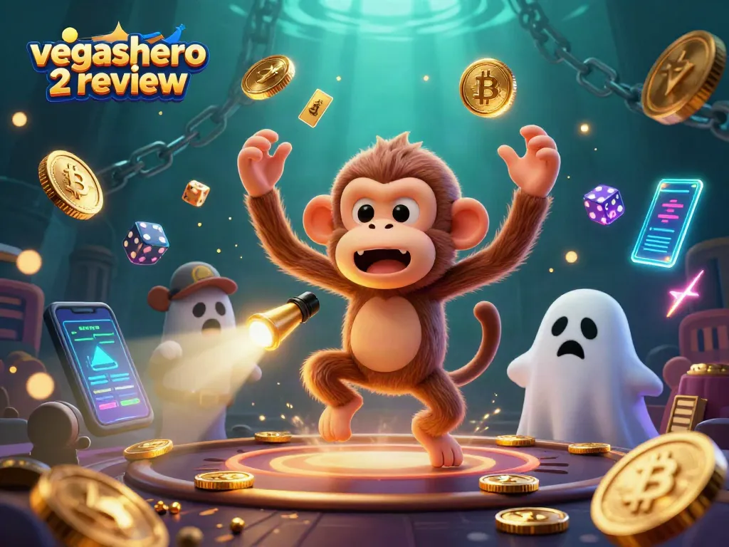 Discover vegashero 2 review while exploring a lively haunted casino scene with crypto elements.